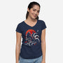 Kitsune Yokai-Womens-V-Neck-Tee-Vallina84