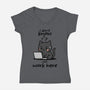 I Just Work Here-Womens-V-Neck-Tee-fanfabio