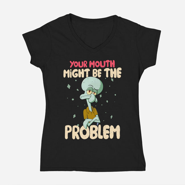 Might Be The Problem-Womens-V-Neck-Tee-MaxoArt