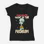 Might Be The Problem-Womens-V-Neck-Tee-MaxoArt