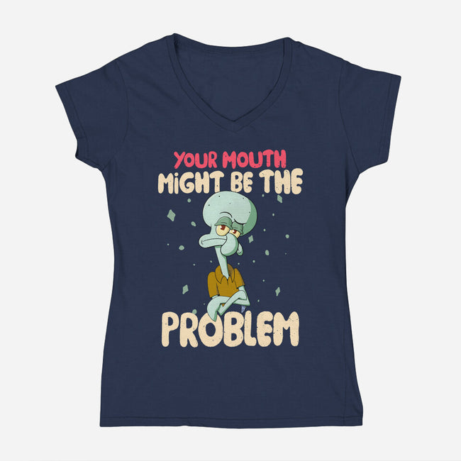 Might Be The Problem-Womens-V-Neck-Tee-MaxoArt