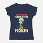 Might Be The Problem-Womens-V-Neck-Tee-MaxoArt