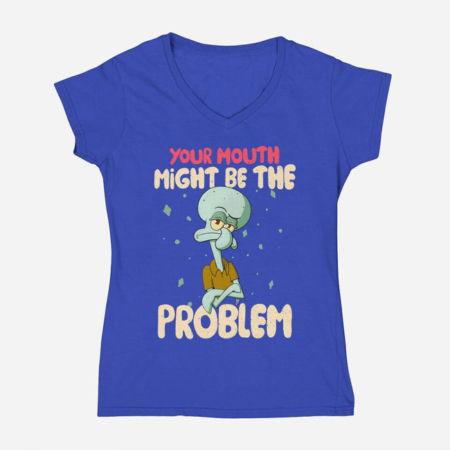 Might Be The Problem-Womens-V-Neck-Tee-MaxoArt
