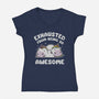 Exhausted From Being So Awesome-Womens-V-Neck-Tee-brunopires