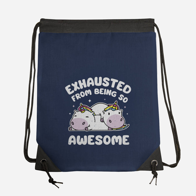 Exhausted From Being So Awesome-None-Drawstring-Bag-brunopires