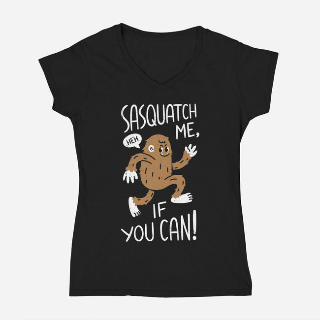 Sasquatch Me If You Can-Womens-V-Neck-Tee-rarpoint