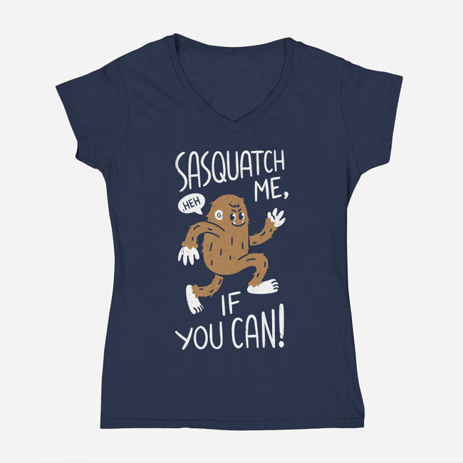 Sasquatch Me If You Can-Womens-V-Neck-Tee-rarpoint