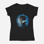 Strawhat Cook-Womens-V-Neck-Tee-grevalra