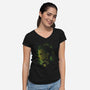 Strawhat Swordsman-Womens-V-Neck-Tee-grevalra