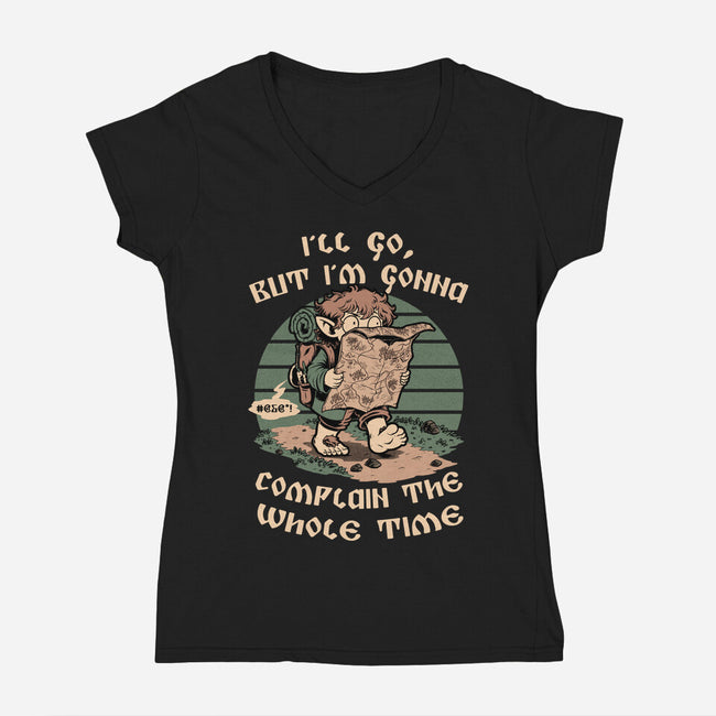 Medieval Character Hates Adventure-Womens-V-Neck-Tee-Studio Mootant