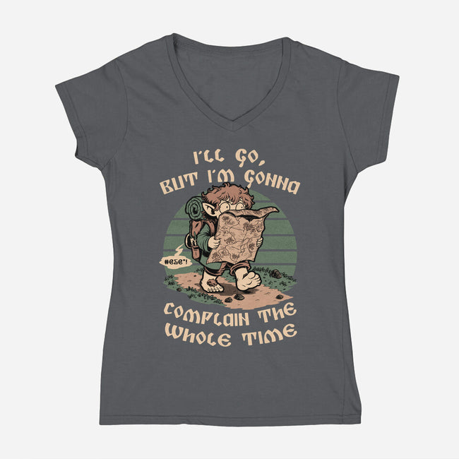 Medieval Character Hates Adventure-Womens-V-Neck-Tee-Studio Mootant