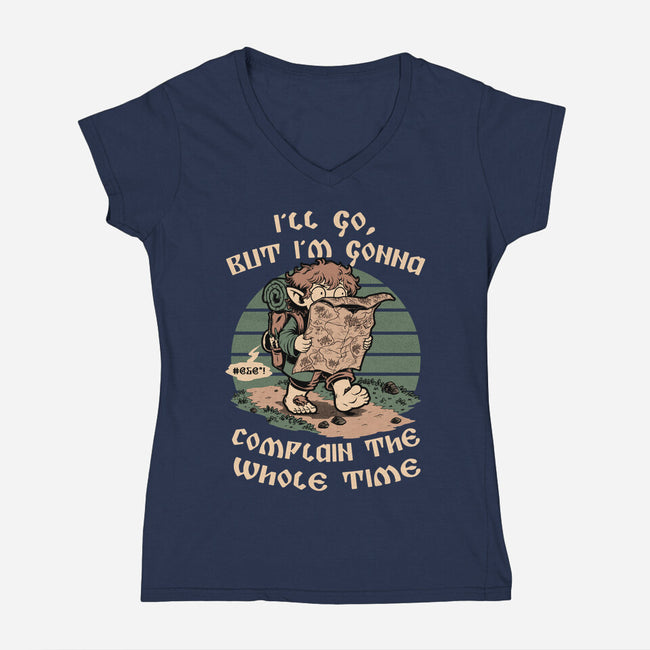 Medieval Character Hates Adventure-Womens-V-Neck-Tee-Studio Mootant