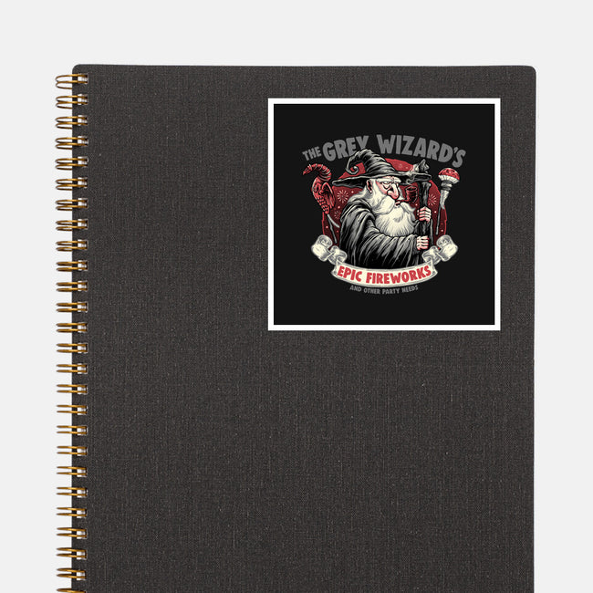 Grey Wizard Fireworks-None-Glossy-Sticker-momma_gorilla