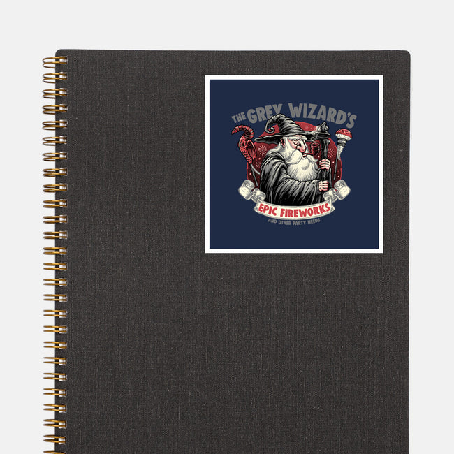 Grey Wizard Fireworks-None-Glossy-Sticker-momma_gorilla