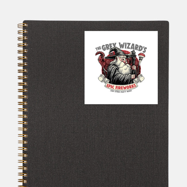 Grey Wizard Fireworks-None-Glossy-Sticker-momma_gorilla