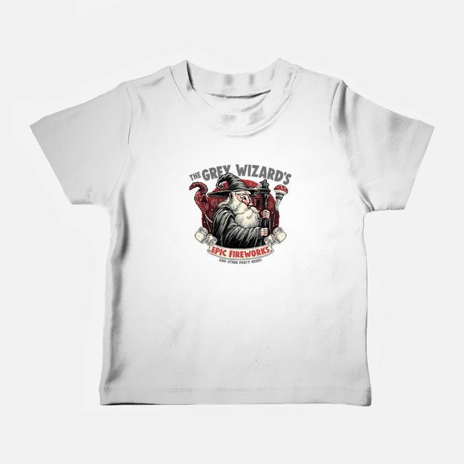 Grey Wizard Fireworks-Baby-Basic-Tee-momma_gorilla