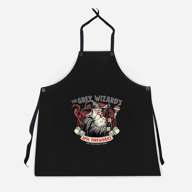 Grey Wizard Fireworks-Unisex-Kitchen-Apron-momma_gorilla