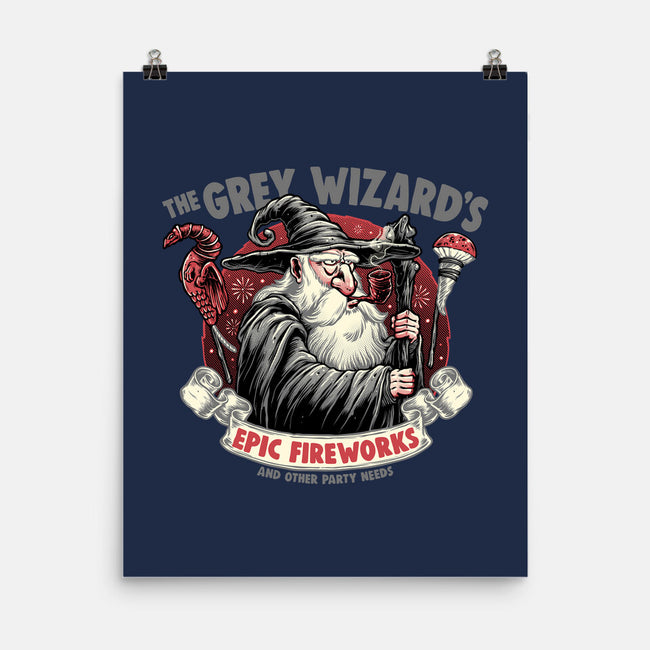 Grey Wizard Fireworks-None-Matte-Poster-momma_gorilla