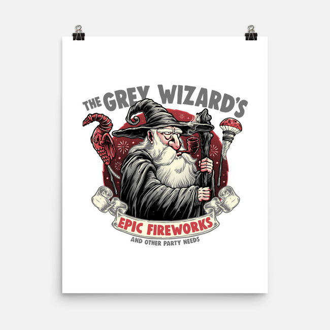 Grey Wizard Fireworks-None-Matte-Poster-momma_gorilla
