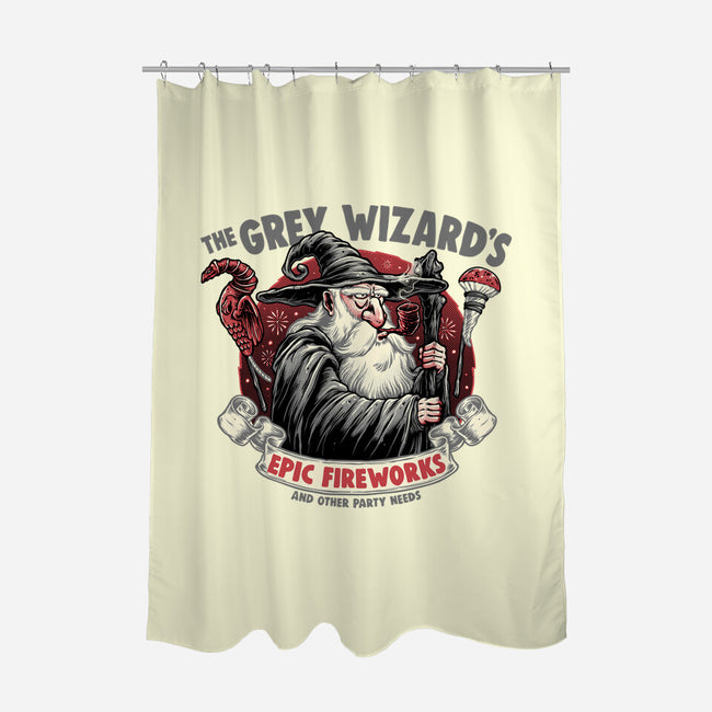 Grey Wizard Fireworks-None-Polyester-Shower Curtain-momma_gorilla