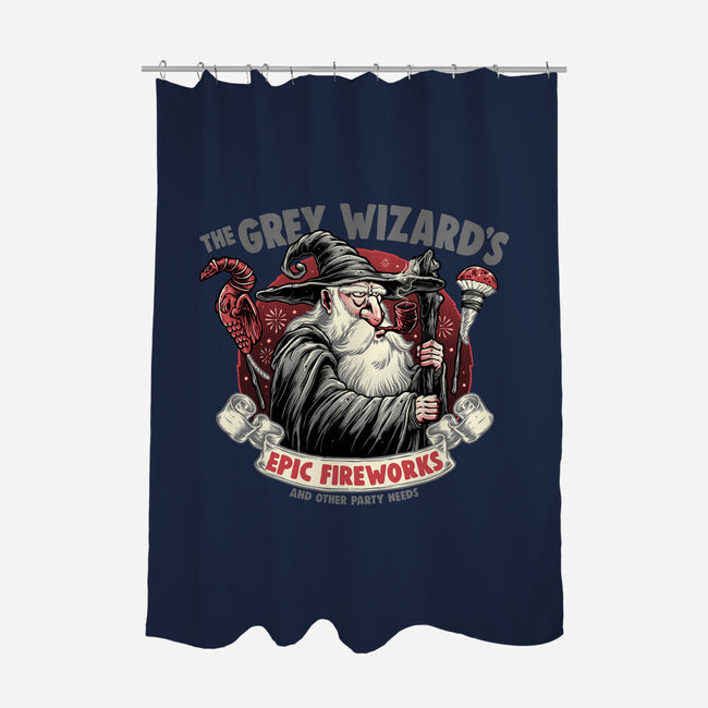 Grey Wizard Fireworks-None-Polyester-Shower Curtain-momma_gorilla