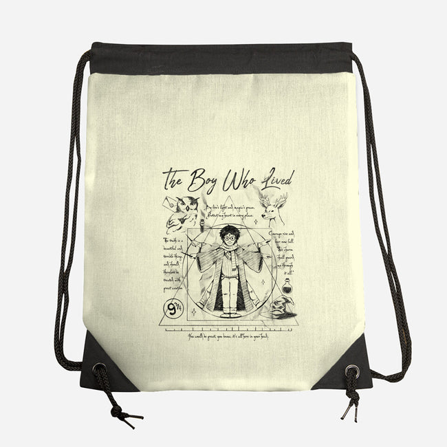 Vitruvian Wizard-None-Drawstring-Bag-Arigatees