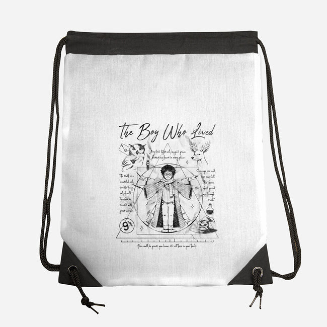 Vitruvian Wizard-None-Drawstring-Bag-Arigatees