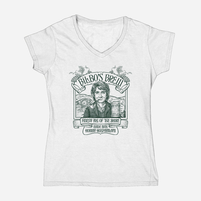 Bilbo's Brew-Womens-V-Neck-Tee-P1yu5h