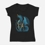 Magic And Animals-Womens-V-Neck-Tee-Vallina84