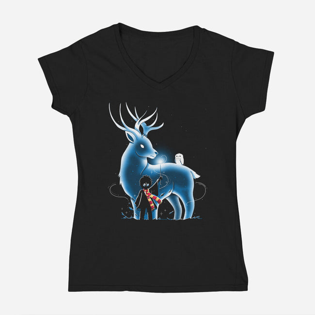 Magic Deer-Womens-V-Neck-Tee-Vallina84