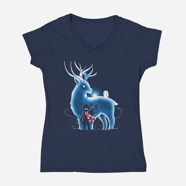 Magic Deer-Womens-V-Neck-Tee-Vallina84