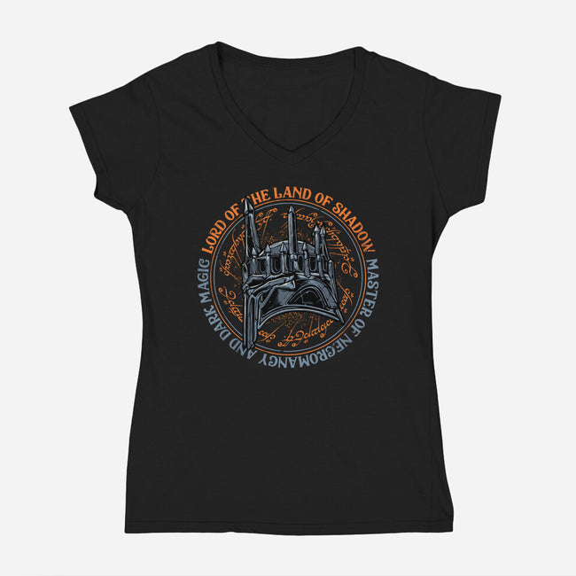 Lord Of The Land Of Shadow-Womens-V-Neck-Tee-momma_gorilla