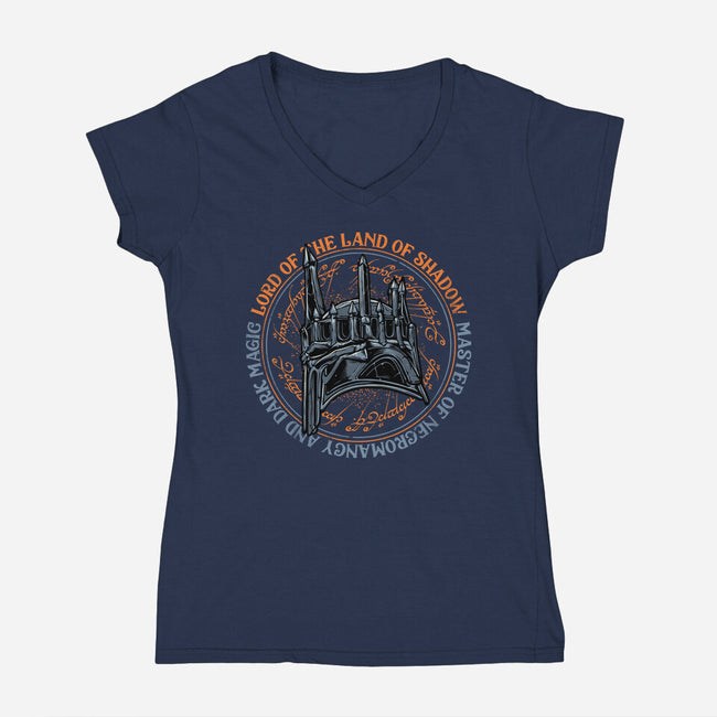 Lord Of The Land Of Shadow-Womens-V-Neck-Tee-momma_gorilla