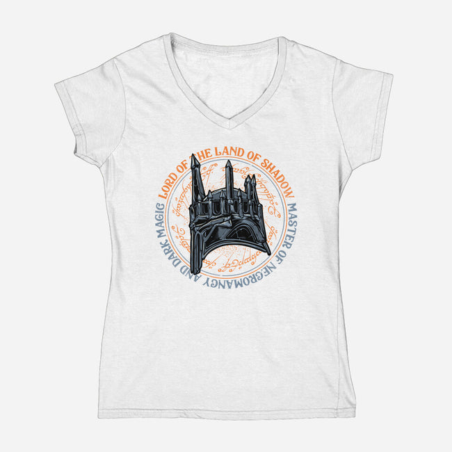 Lord Of The Land Of Shadow-Womens-V-Neck-Tee-momma_gorilla