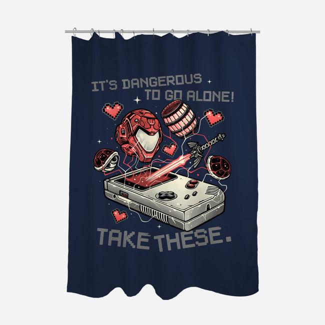 Take These-None-Polyester-Shower Curtain-momma_gorilla