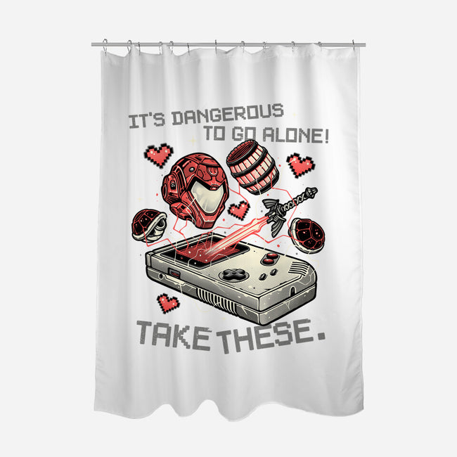 Take These-None-Polyester-Shower Curtain-momma_gorilla