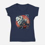 Forsaken Ninja-Womens-V-Neck-Tee-momma_gorilla