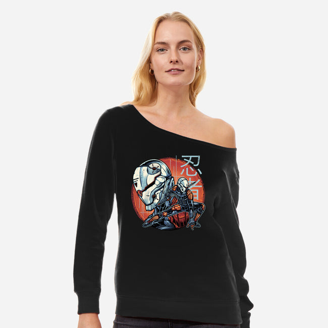 Forsaken Ninja-Womens-Off Shoulder-Sweatshirt-momma_gorilla