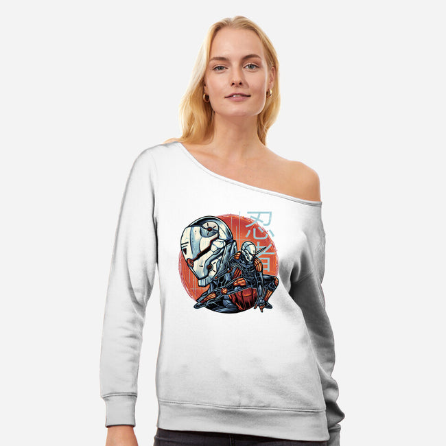 Forsaken Ninja-Womens-Off Shoulder-Sweatshirt-momma_gorilla