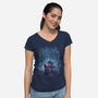 It's Raining Numbers-Womens-V-Neck-Tee-zascanauta