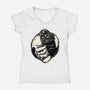 Black And White Cats-Womens-V-Neck-Tee-momma_gorilla