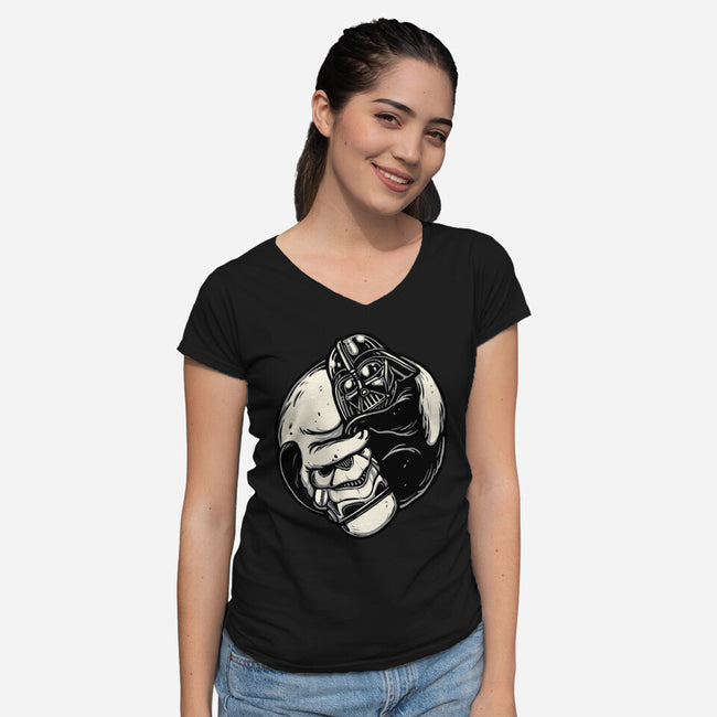 Black And White Cats-Womens-V-Neck-Tee-momma_gorilla