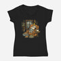 Rainy Day Reading-Womens-V-Neck-Tee-kg07