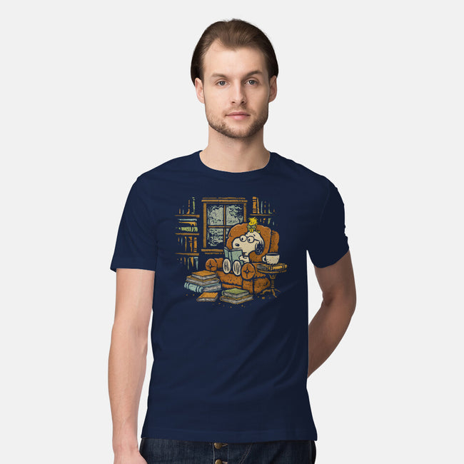 Rainy Day Reading-Mens-Premium-Tee-kg07