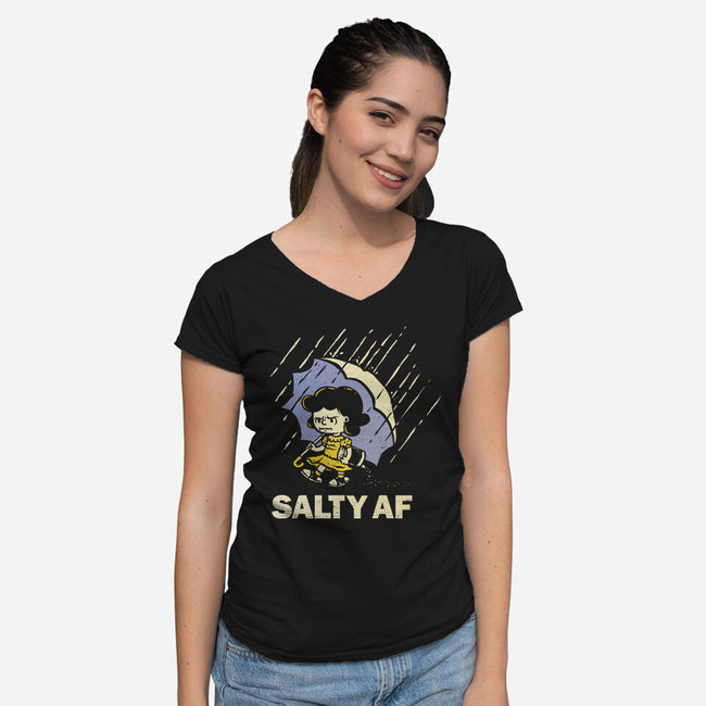 Salty AF-Womens-V-Neck-Tee-kg07