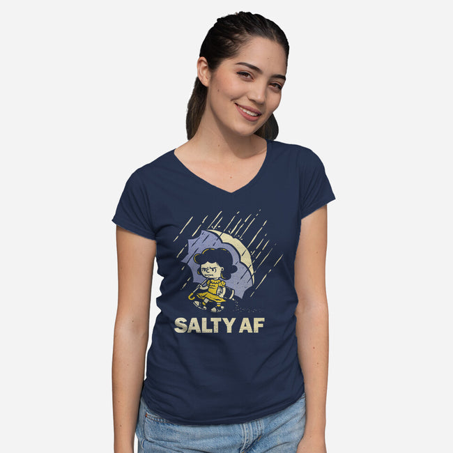 Salty AF-Womens-V-Neck-Tee-kg07
