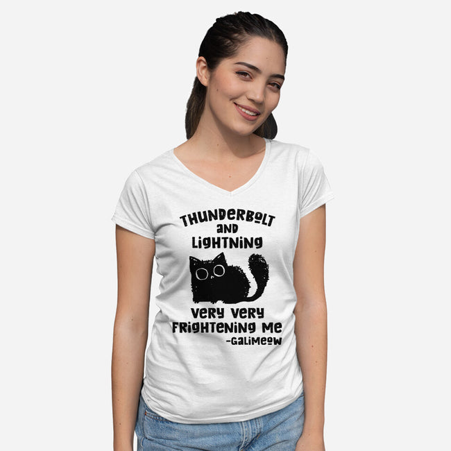 Very Very Frightening-Womens-V-Neck-Tee-kg07