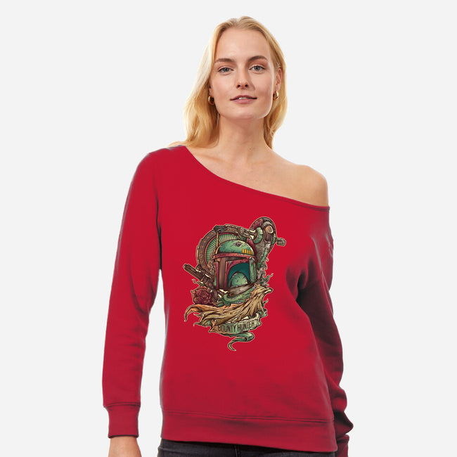 The Real Bounty Hunter-Womens-Off Shoulder-Sweatshirt-jmlfreeman
