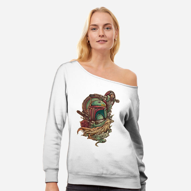 The Real Bounty Hunter-Womens-Off Shoulder-Sweatshirt-jmlfreeman