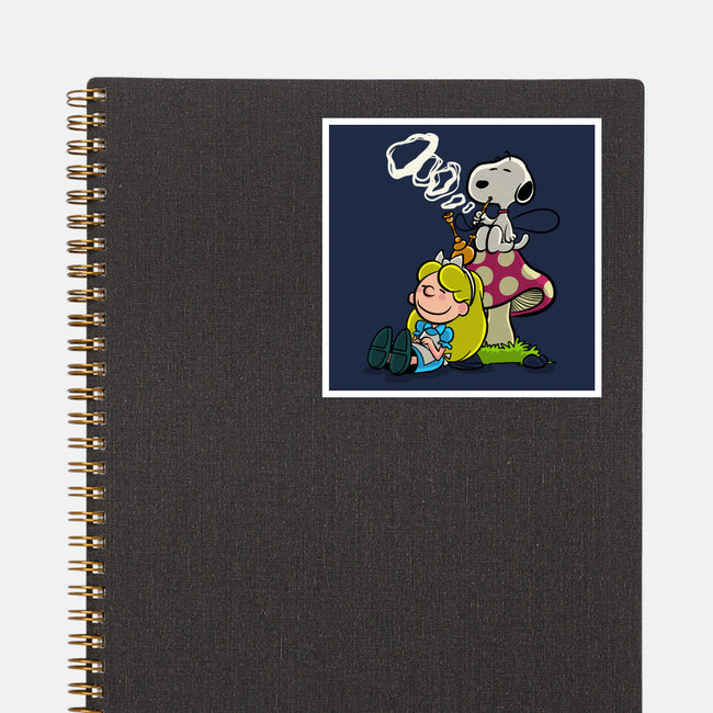 A Beagle In Wonderland-None-Glossy-Sticker-zascanauta